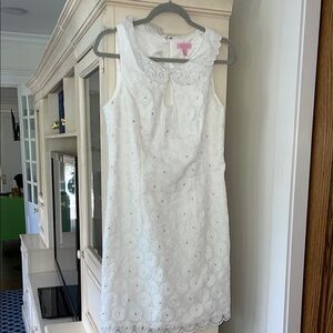 White Eyelet Sleeveless Dress